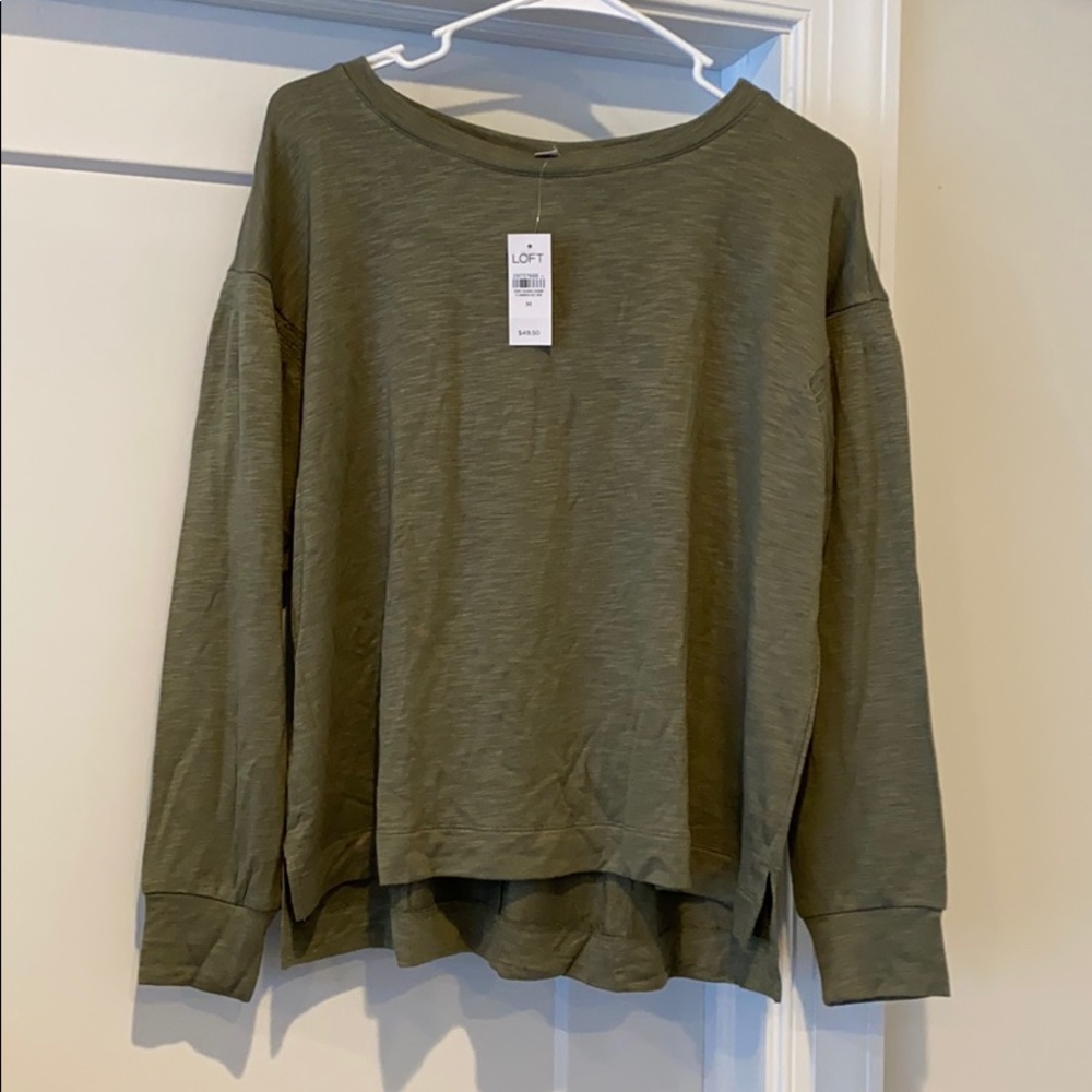 Long sleeved lightweight top detail on shoulder